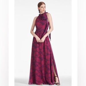Sachin & Babi Chelsea Floral One-Shoulder Chiffon Gown Women 18W Wedding Formal